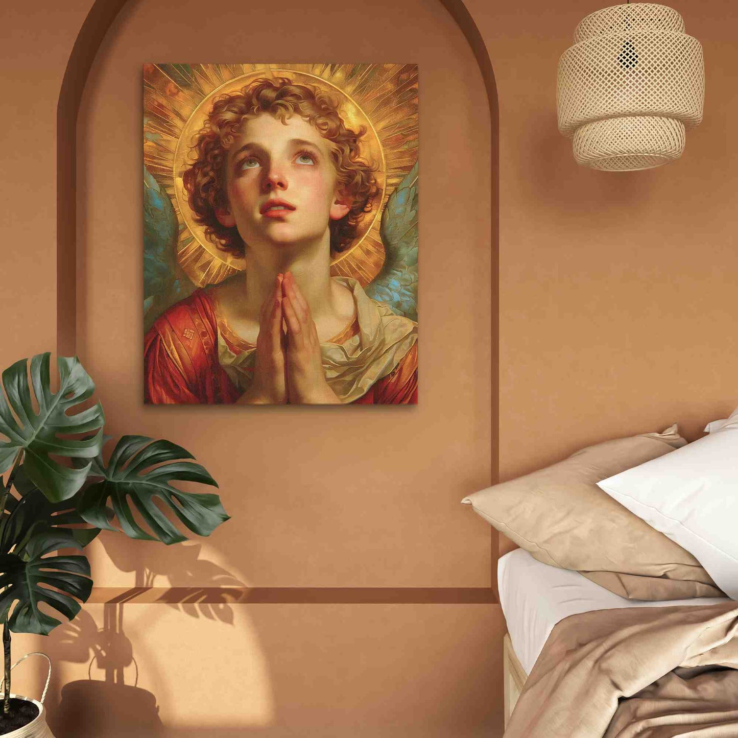 Amber Aura - Wall Art in Black Frame