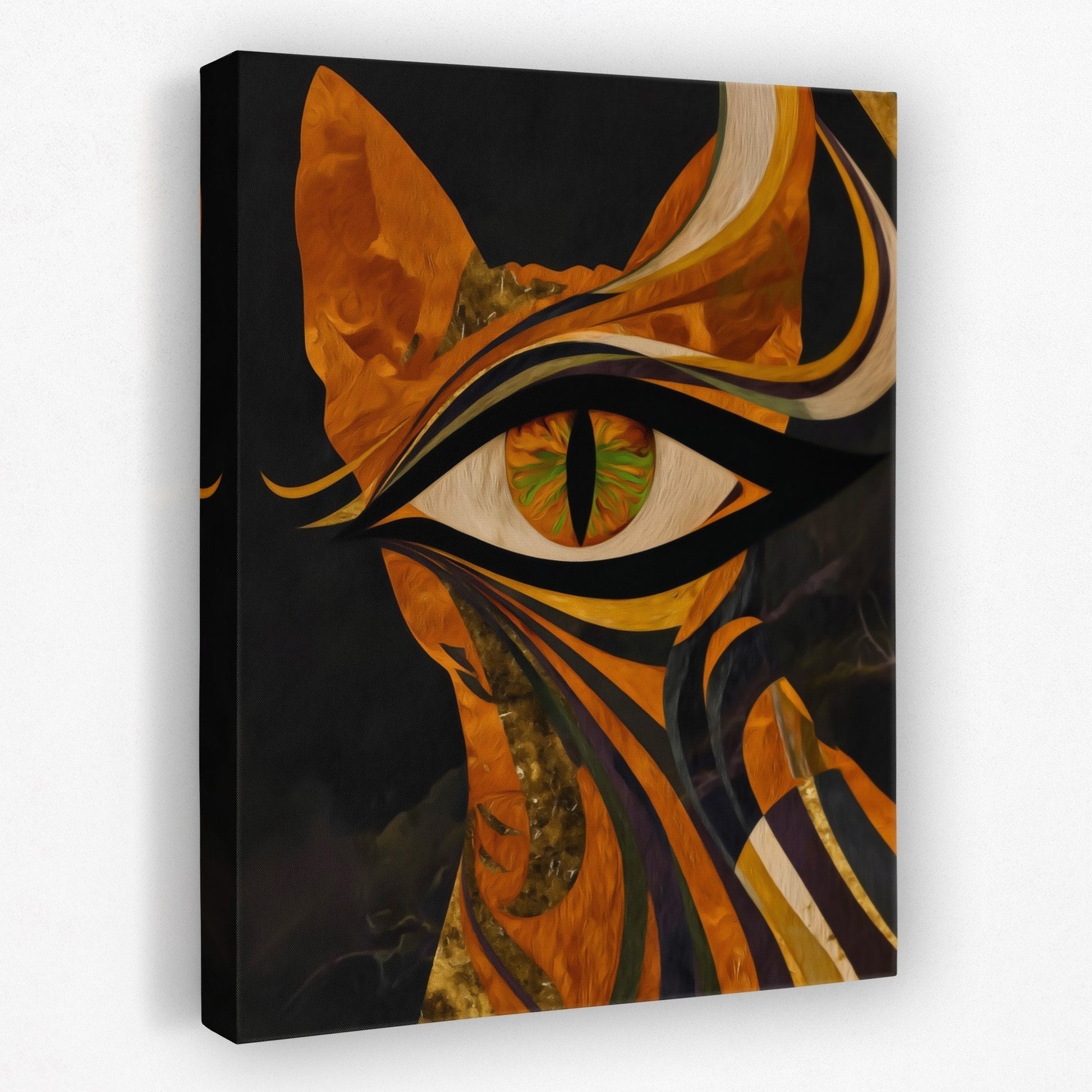 Amber Cat Swirl - Luxury Wall Art