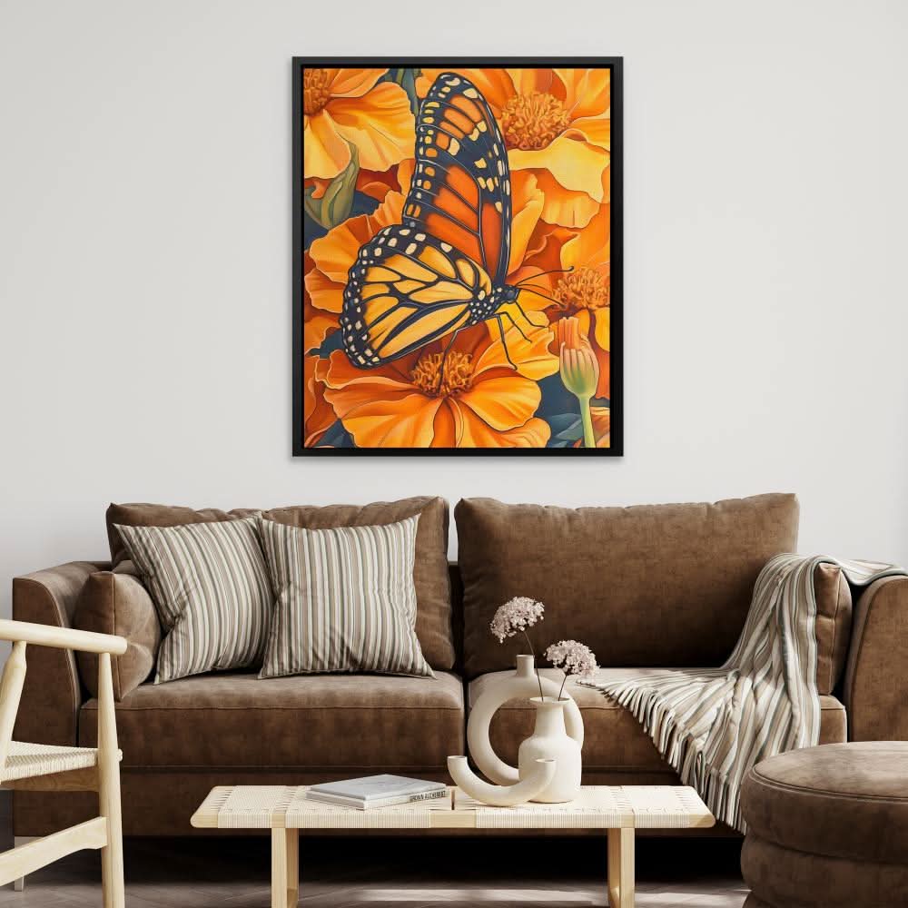 Amber Embrace - Modern Earth Tones Canvas Wall Art