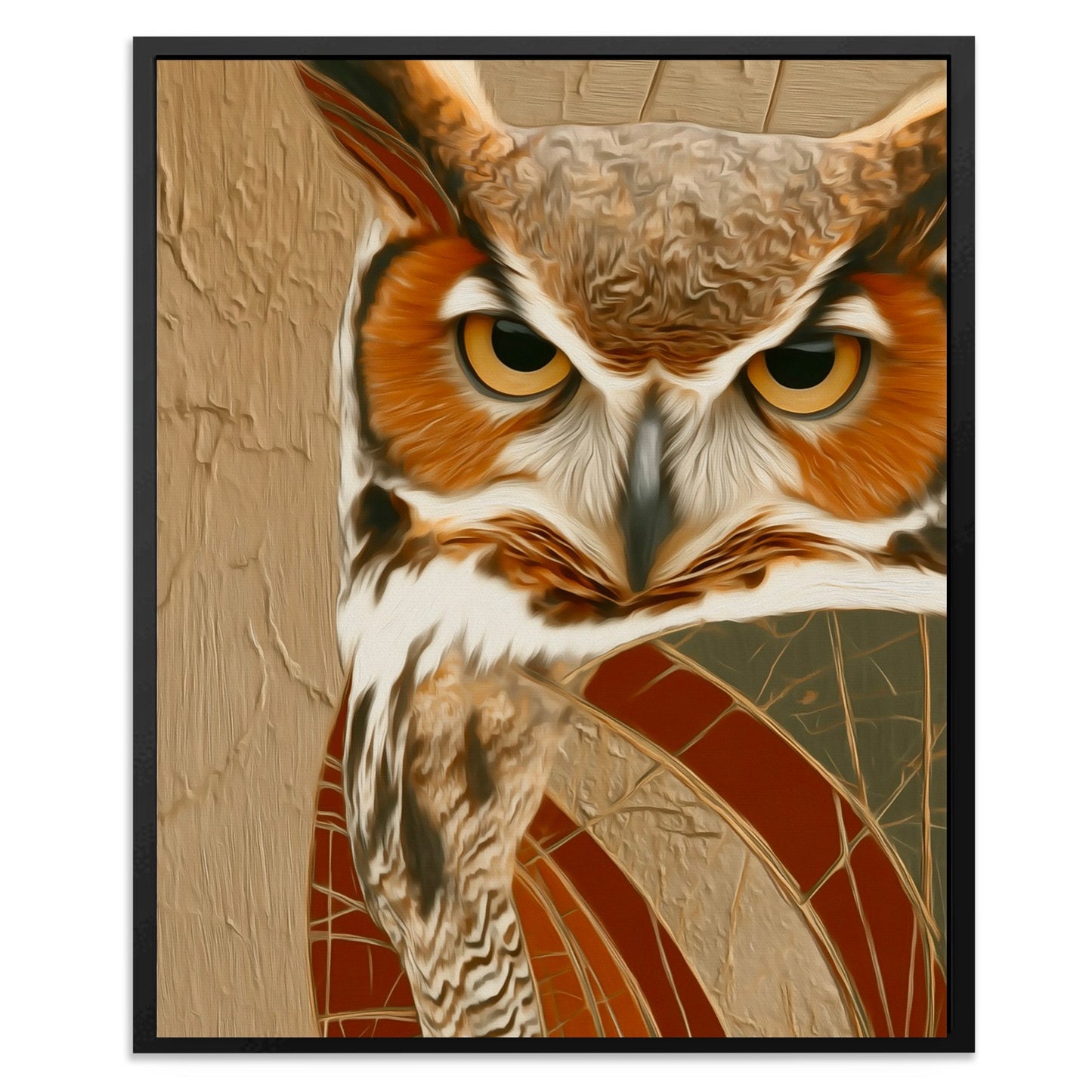 Amber Feathered Oracle - Luxury Wall Art