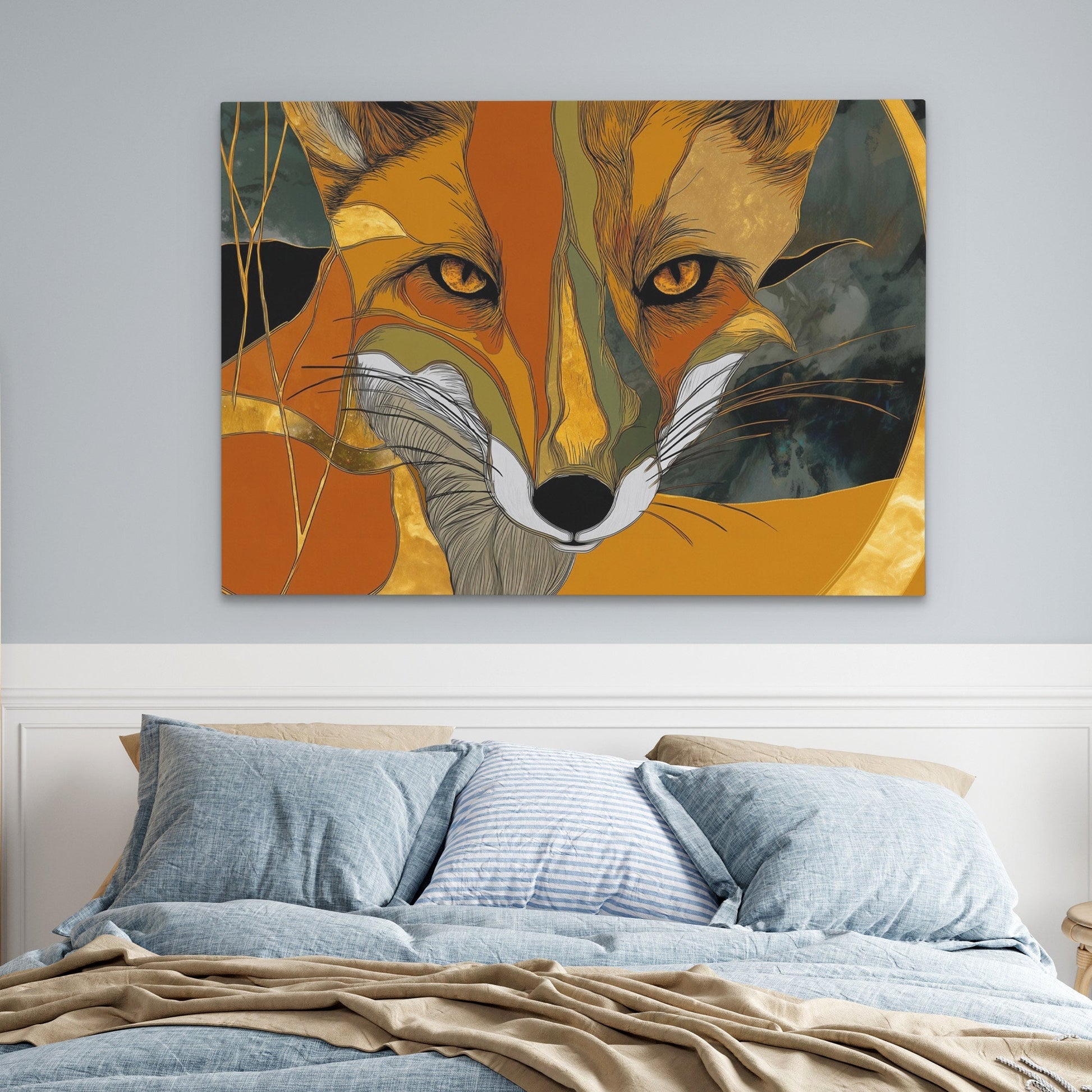 Amber Fox Portrait - Luxury Wall Art