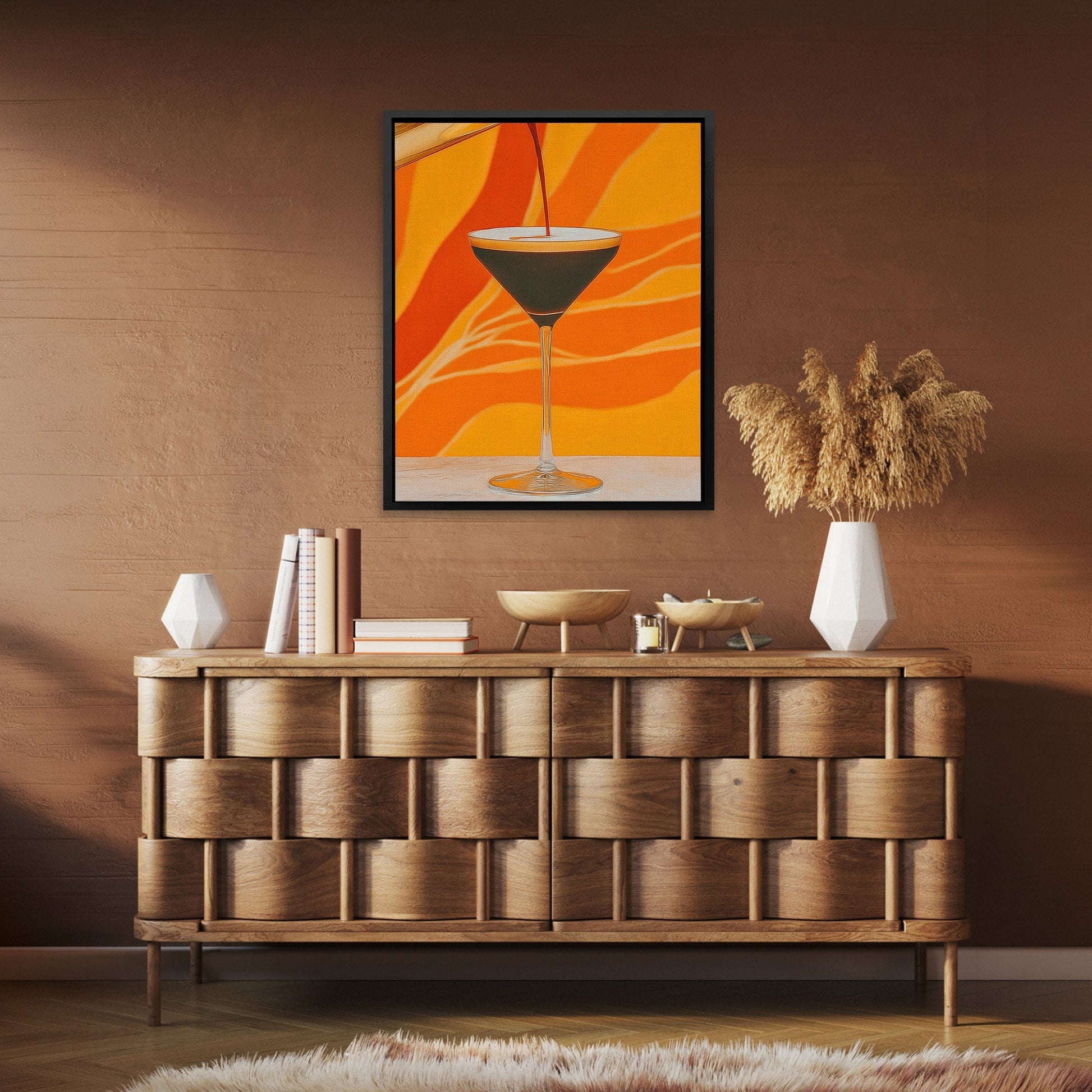 Amber Hour Martini - Luxury Wall Art