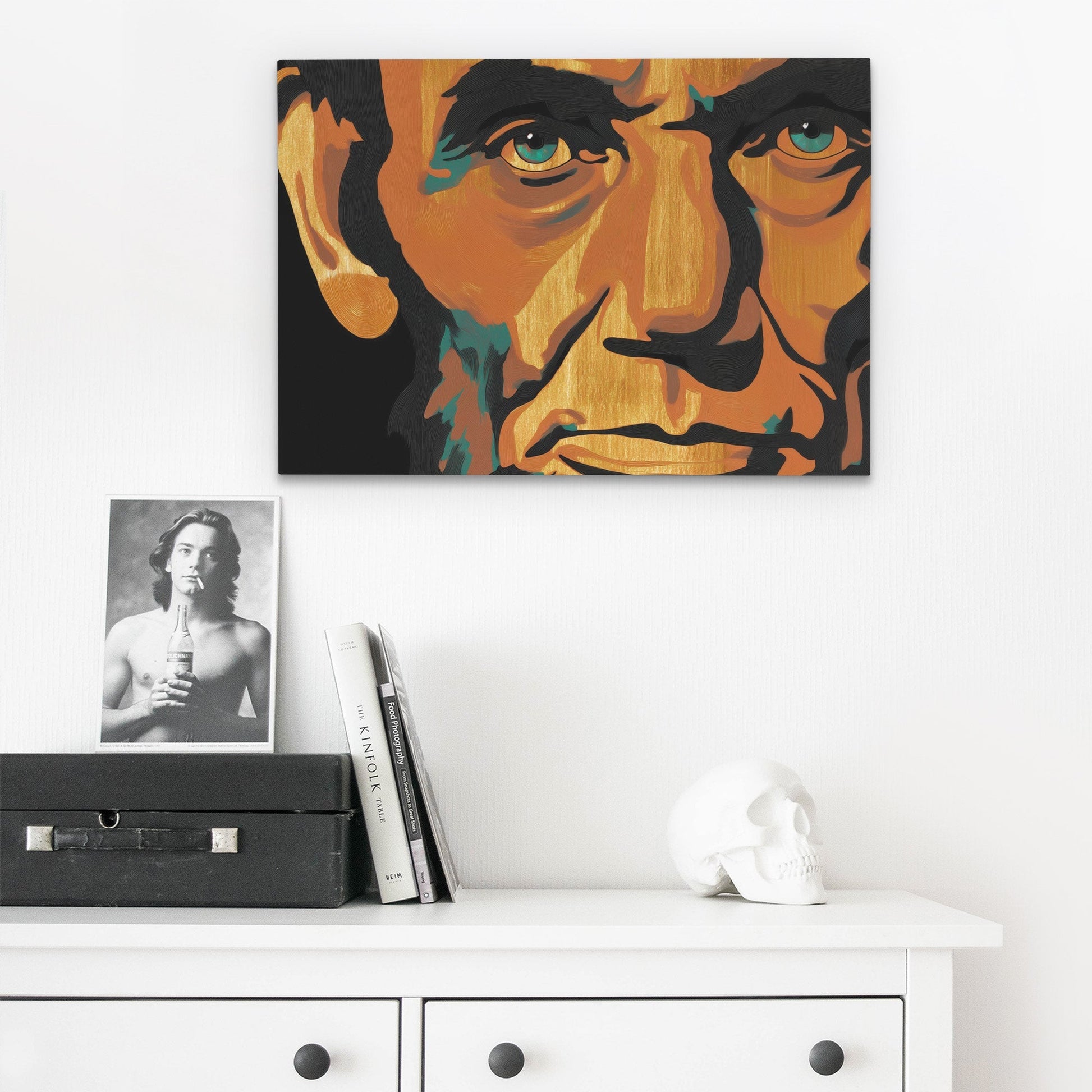 Amber Mustache Portrait - Luxury Wall Art
