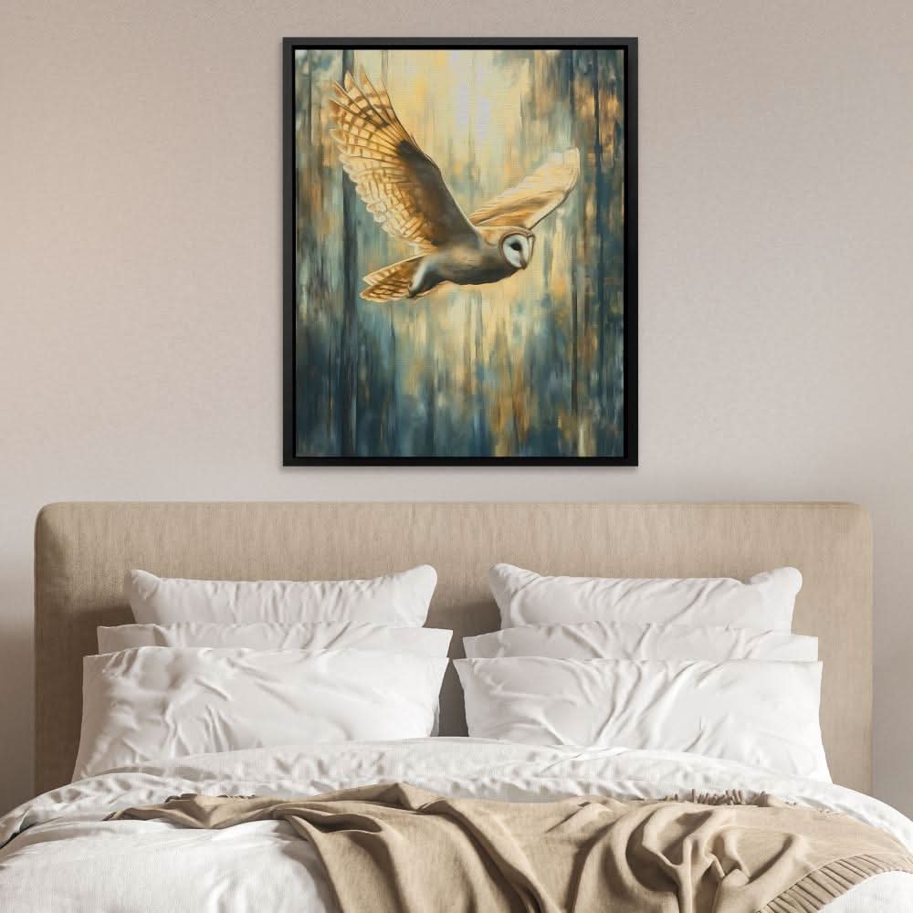 Amber Sky Hunter - Contemporary Wall Art in Black Frame