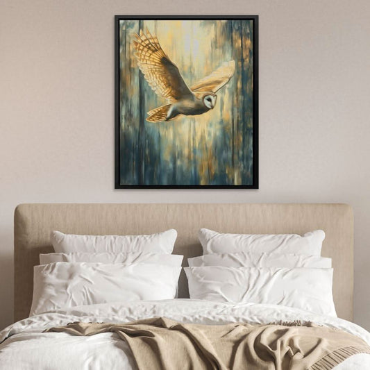 Amber Sky Hunter - Contemporary Wall Art in Black Frame