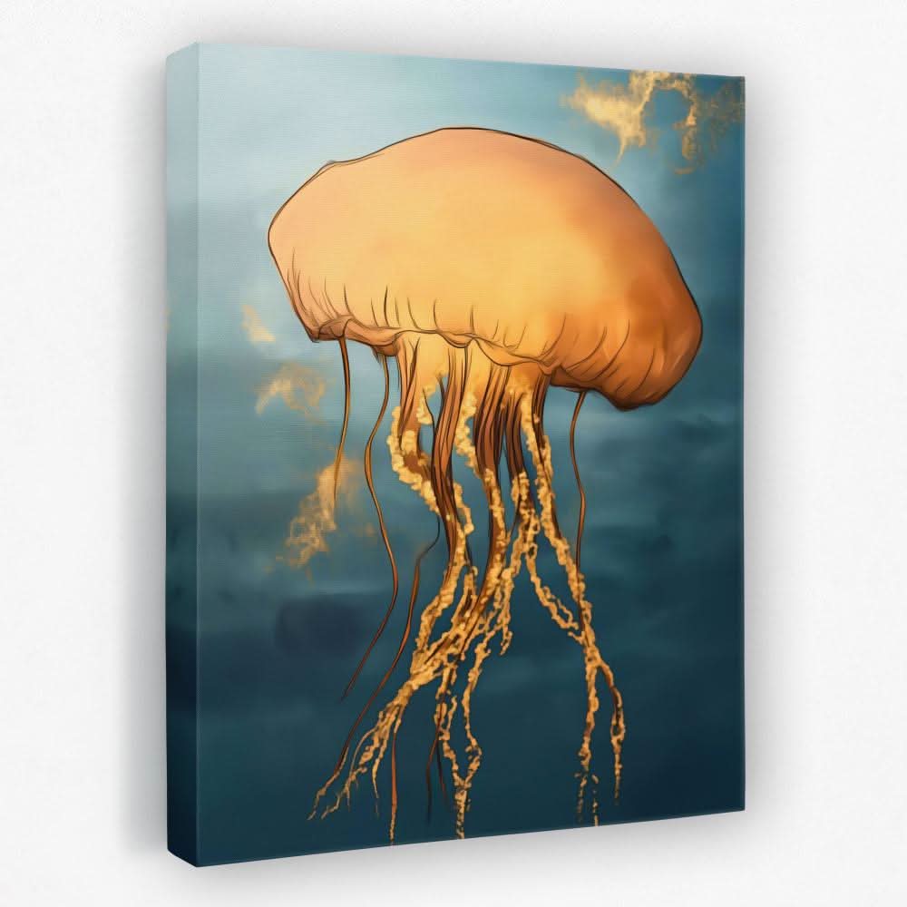 Amber Sky Jellyfish - Beach Canvas Wall Art