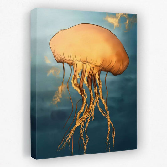 Amber Sky Jellyfish - Beach Canvas Wall Art