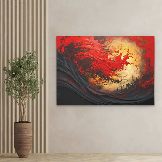 Amber Sunset - Wall Art in Black Frame