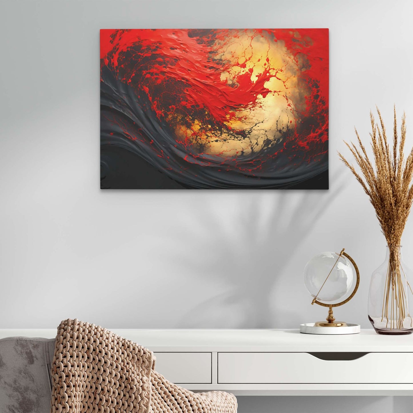 Amber Sunset - Red Canvas Wall Art