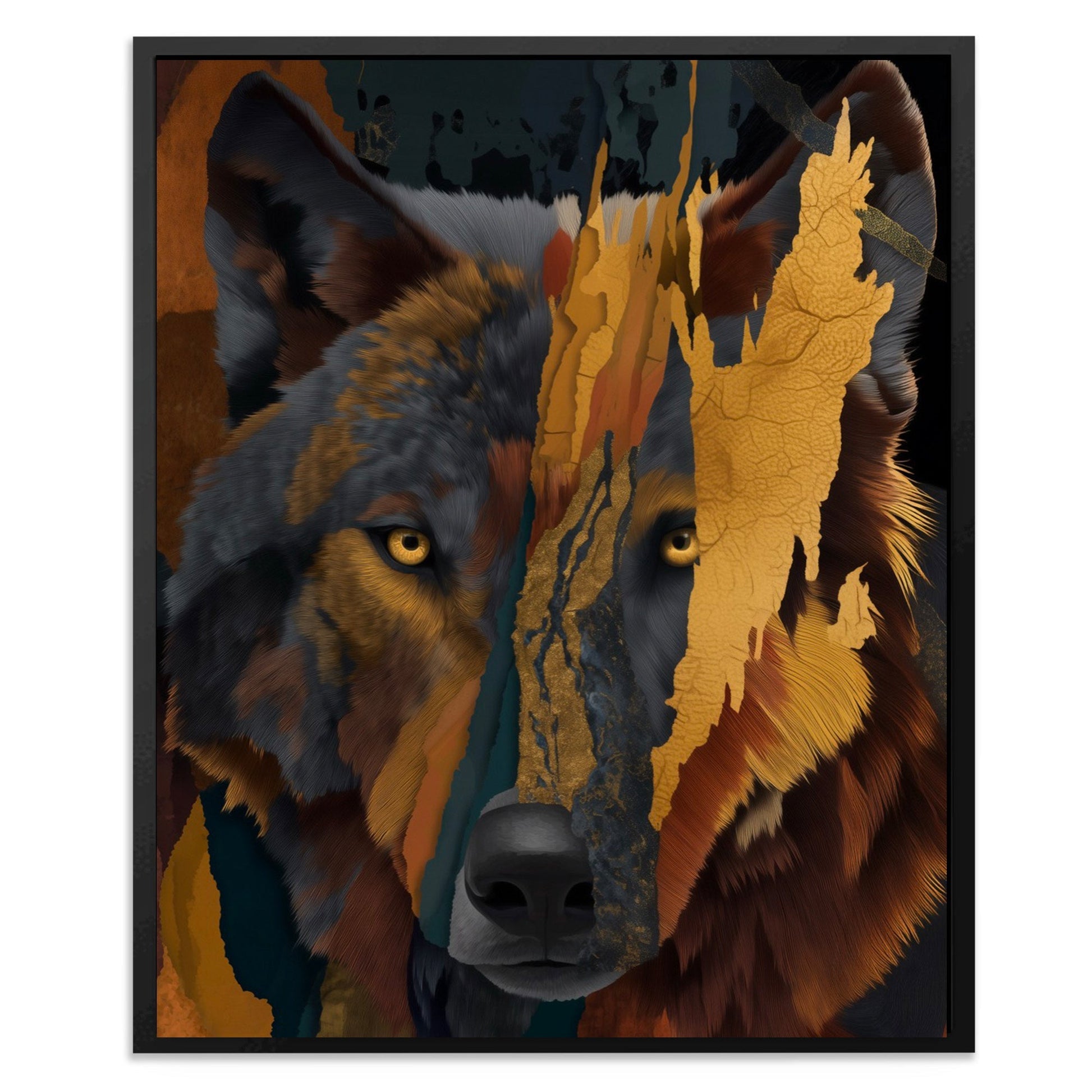 Amber Wolf Fragment - Luxury Wall Art