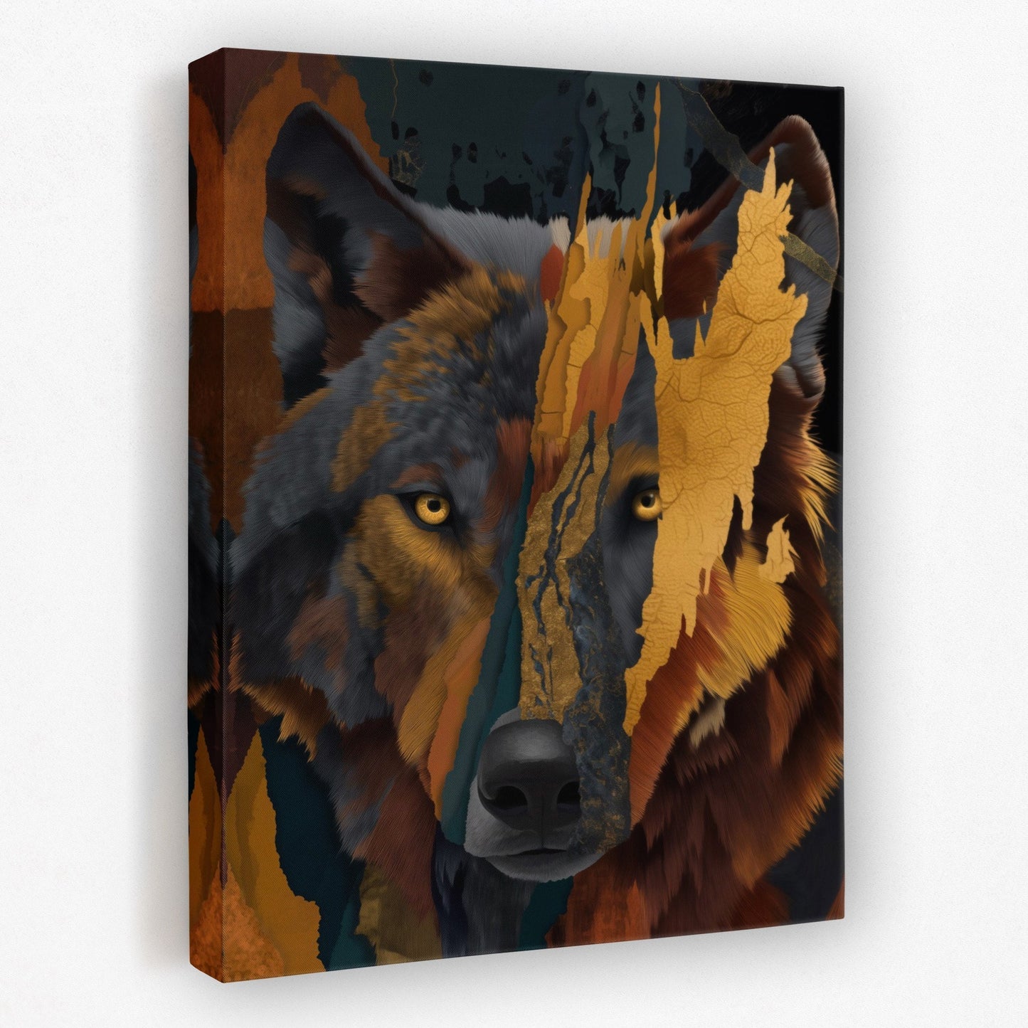 Amber Wolf Fragment - Luxury Wall Art