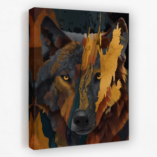 Amber Wolf Fragment - Luxury Wall Art