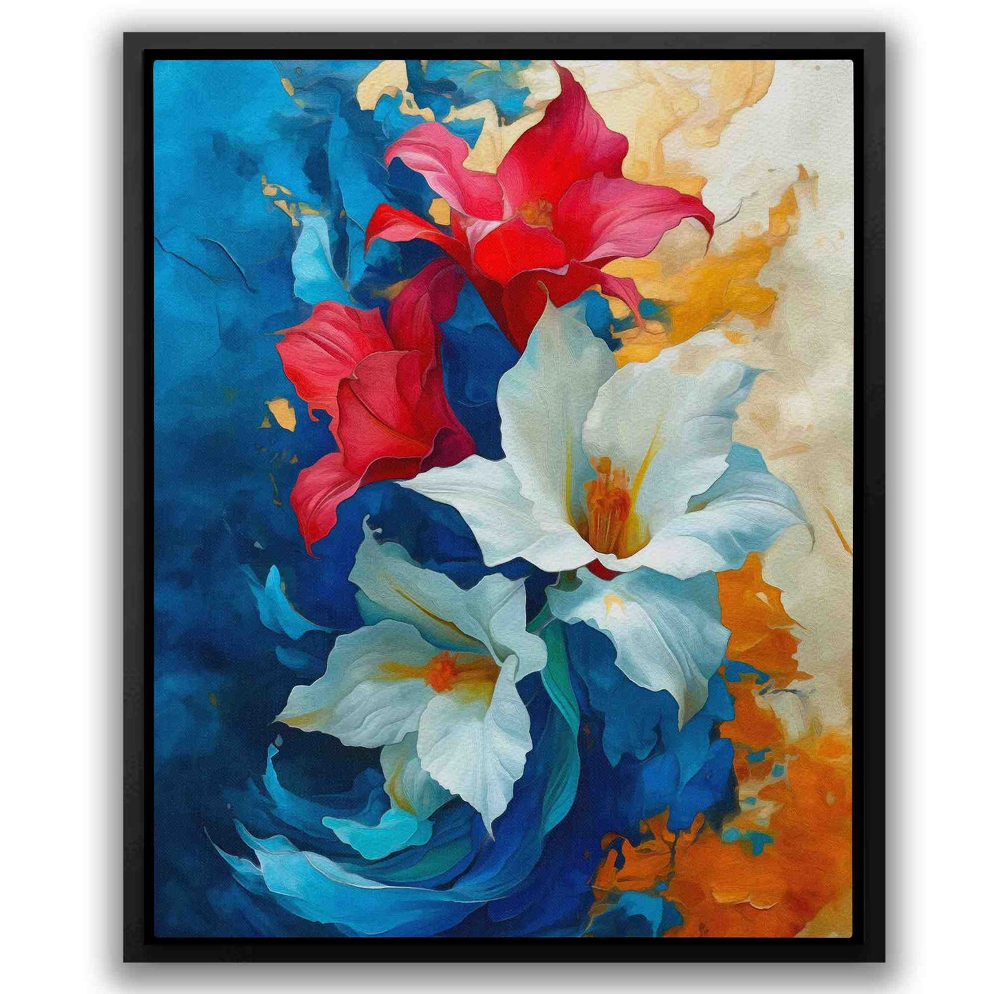 American Lily - Flowers Wall Art in Black Frame