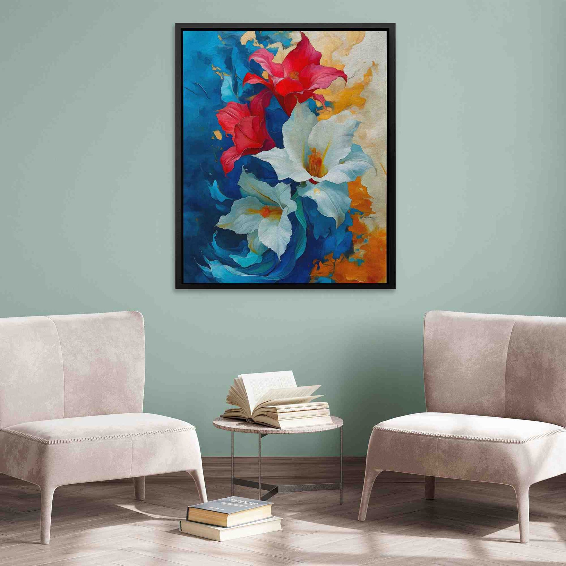 American Lily - Blue Flowers Canvas Print