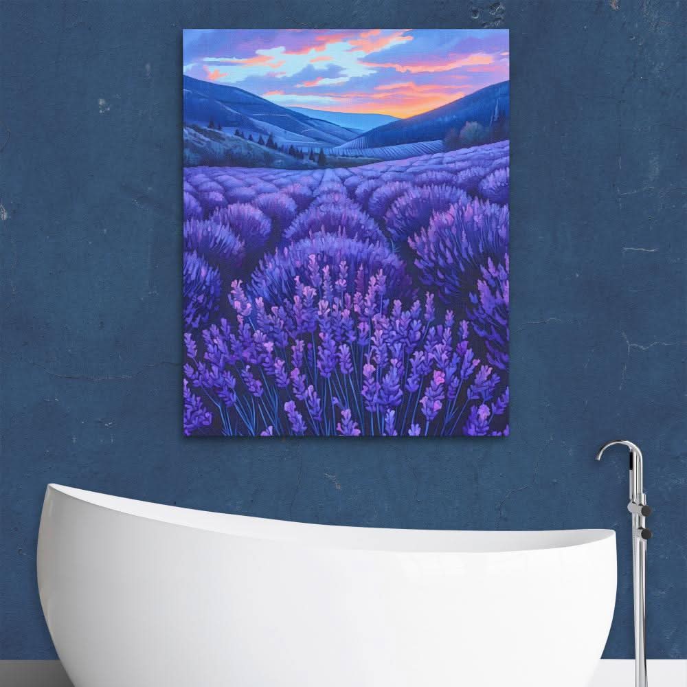 Amethyst Fields - Field Art for Bathroom