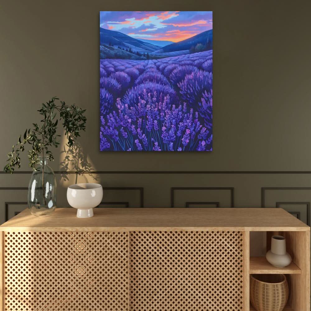 Amethyst Fields - Purple Wall Art for Living Room