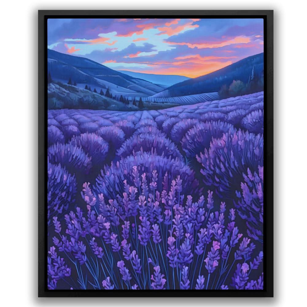 Amethyst Fields - Wall Art in Black Frame