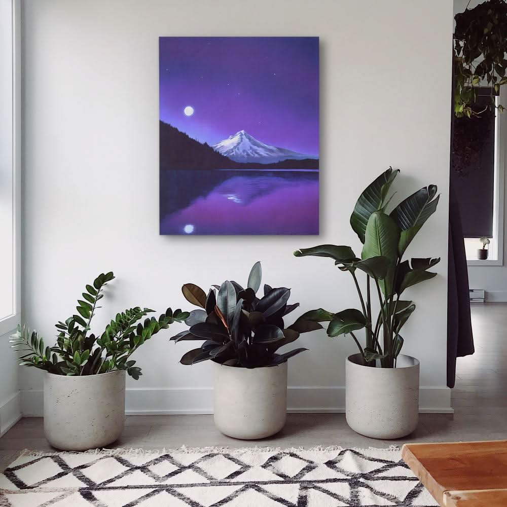 Amethyst Reflection - Contemporary Purple Canvas Wall Art