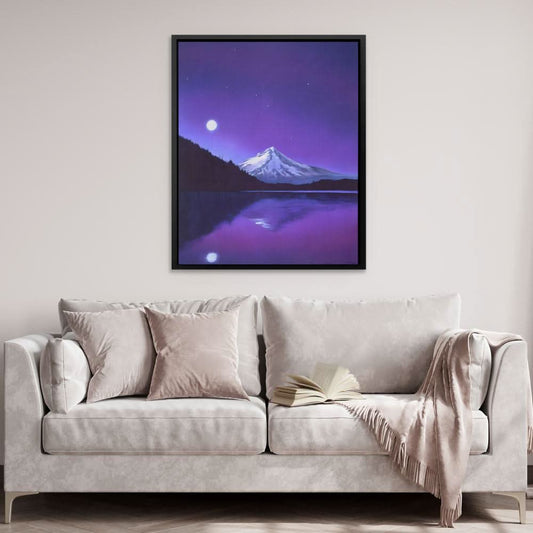 Amethyst Reflection - Contemporary Wall Art in Black Frame