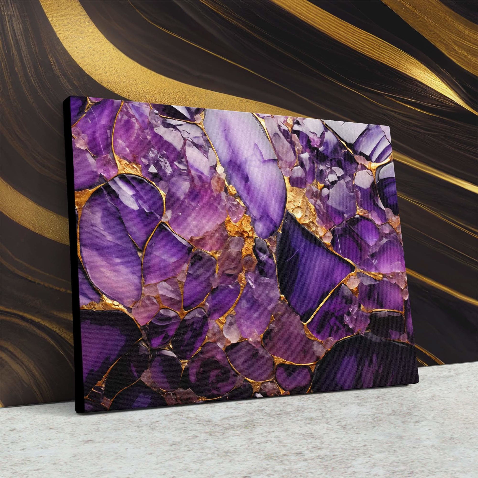 Amethyst Veins - Abstract Purple Canvas Wall Art