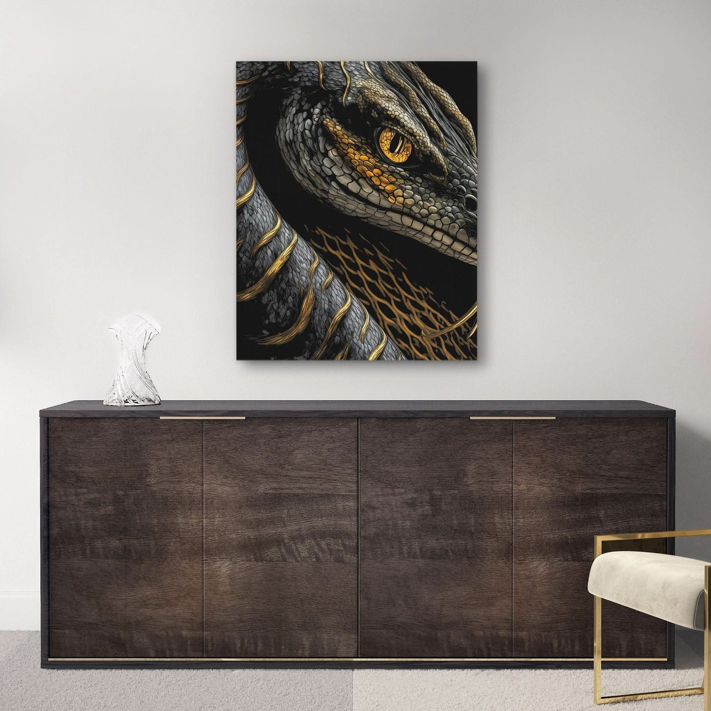 Anaconda - Jungle Wall Art in Black Frame