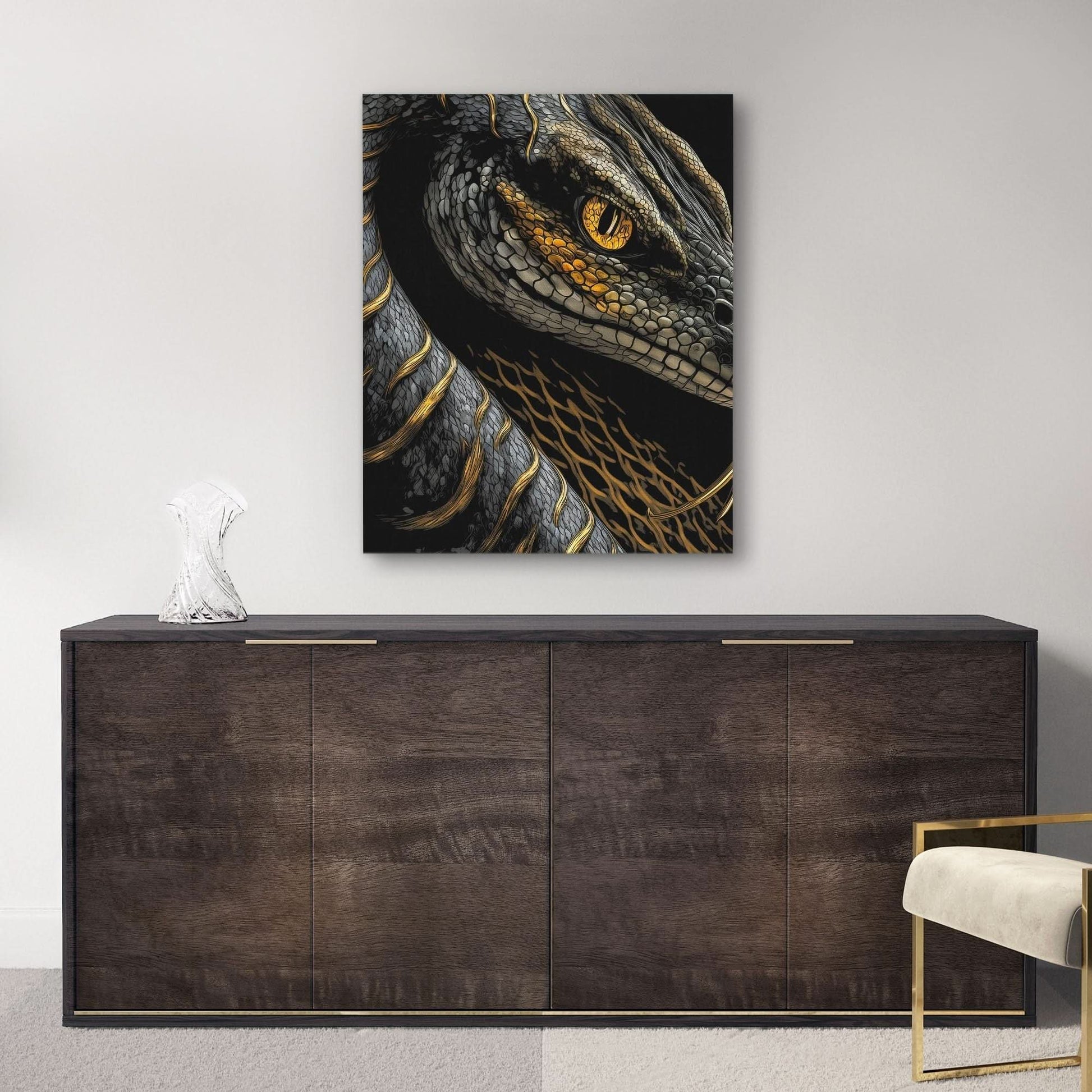 Anaconda - Jungle Wall Art in Black Frame