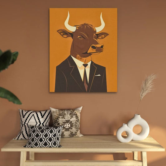 Analyst Bull - Modern Wall Art in Black Frame
