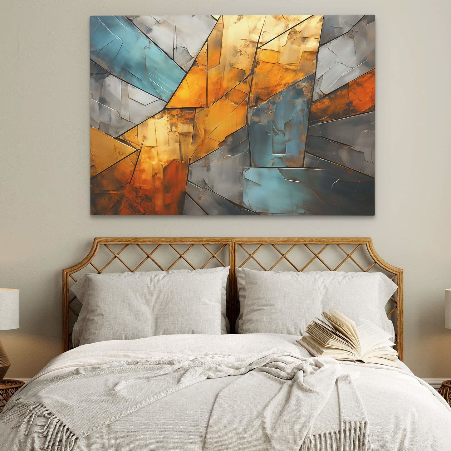 Ancient Eclipse - Abstract Gold Canvas Wall Art