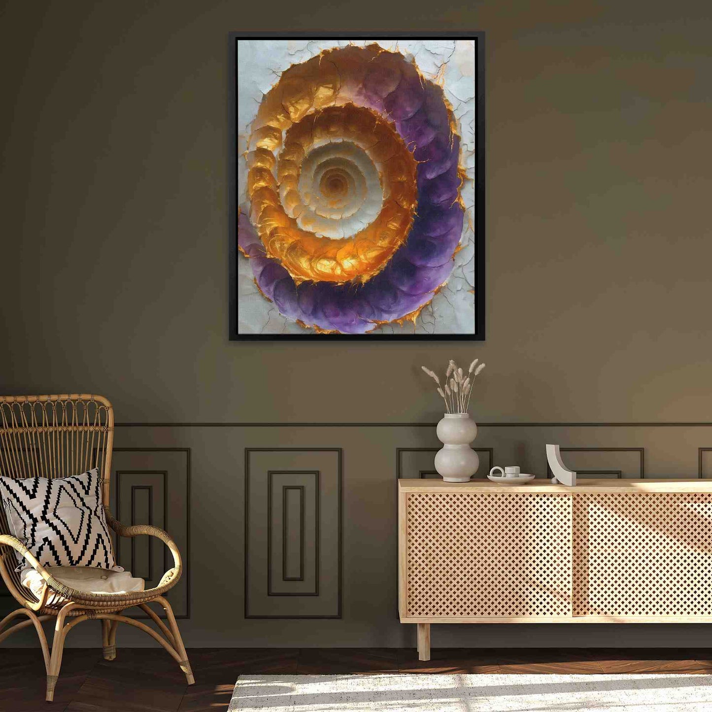 Ancient Fossil - Large Abstract Canvas Print