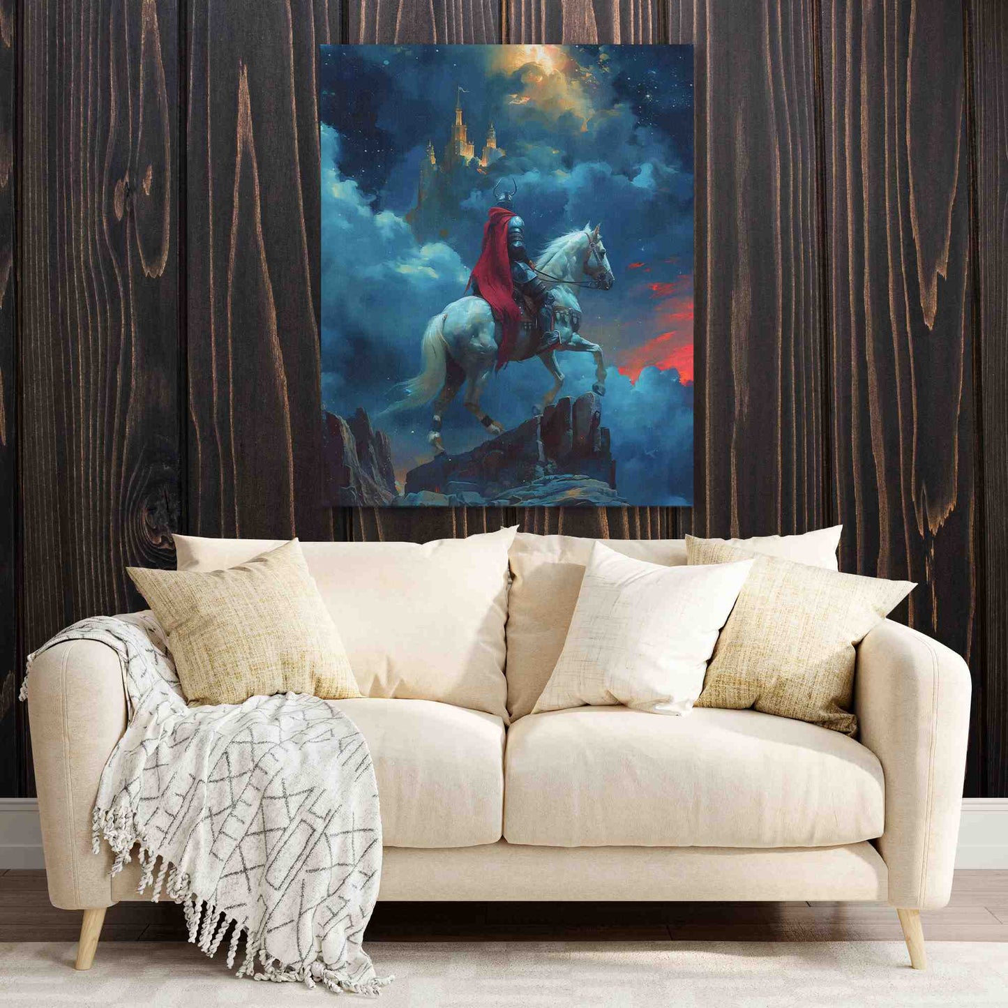 Ancient Warrior - Fantasy Wall Art in Black Frame