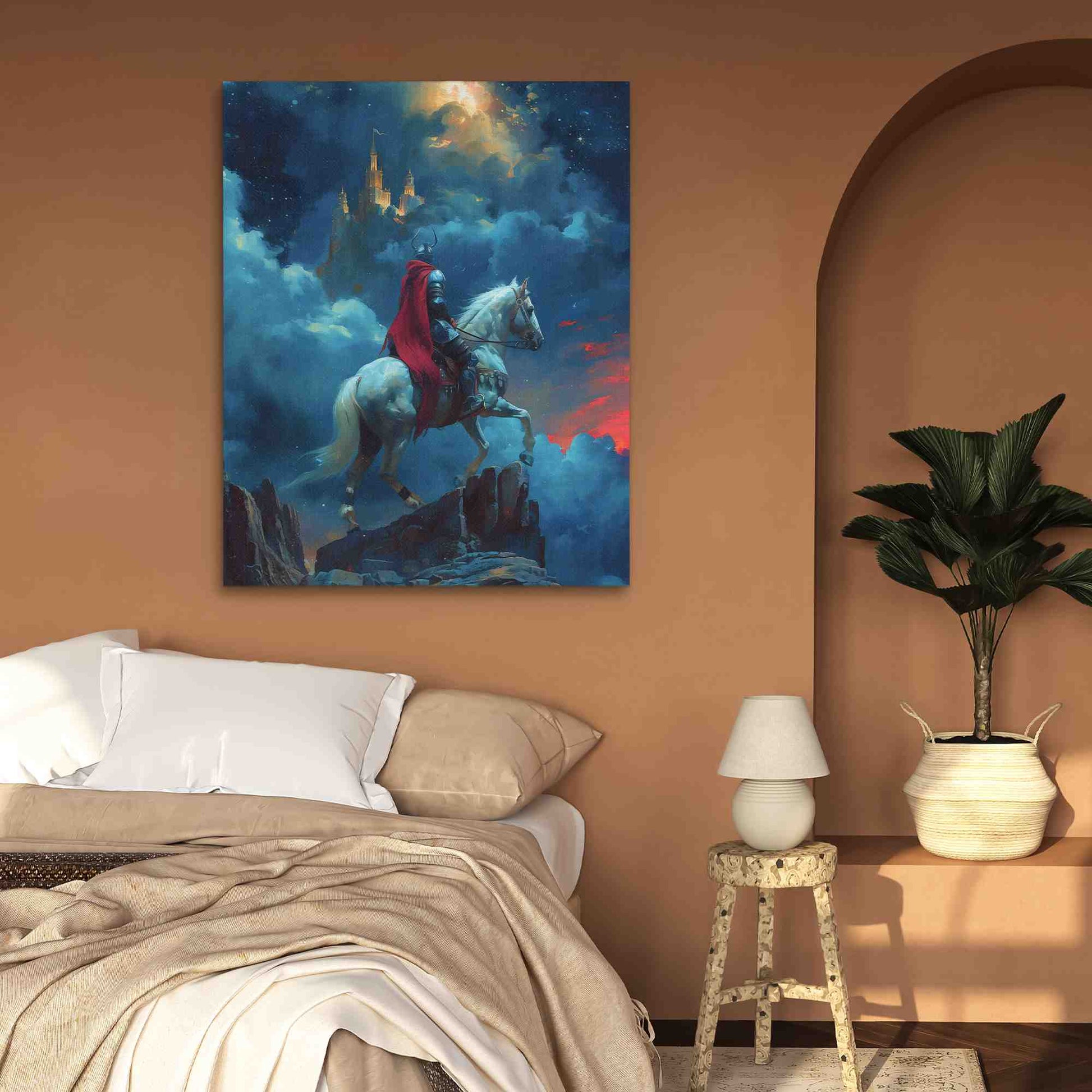 Ancient Warrior - Blue Wall Art