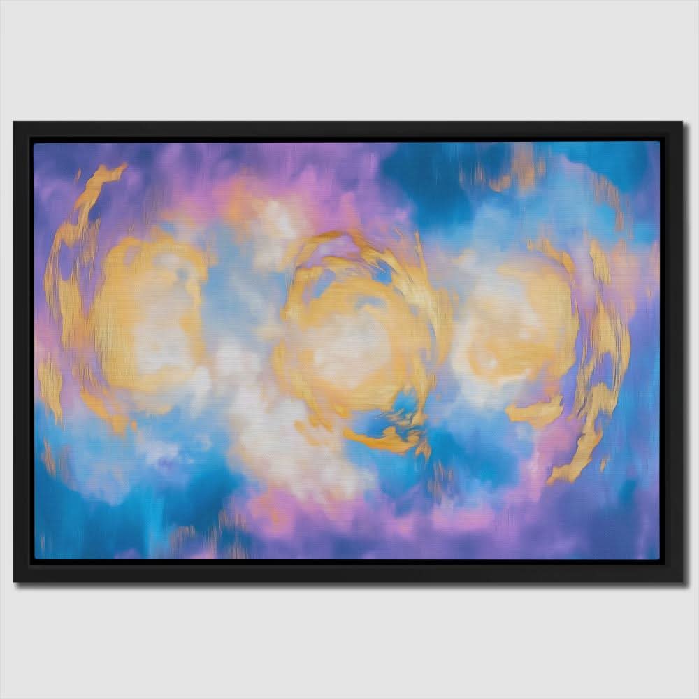 Angelic Sky Lights - Spiritual Wall Art in Black Frame