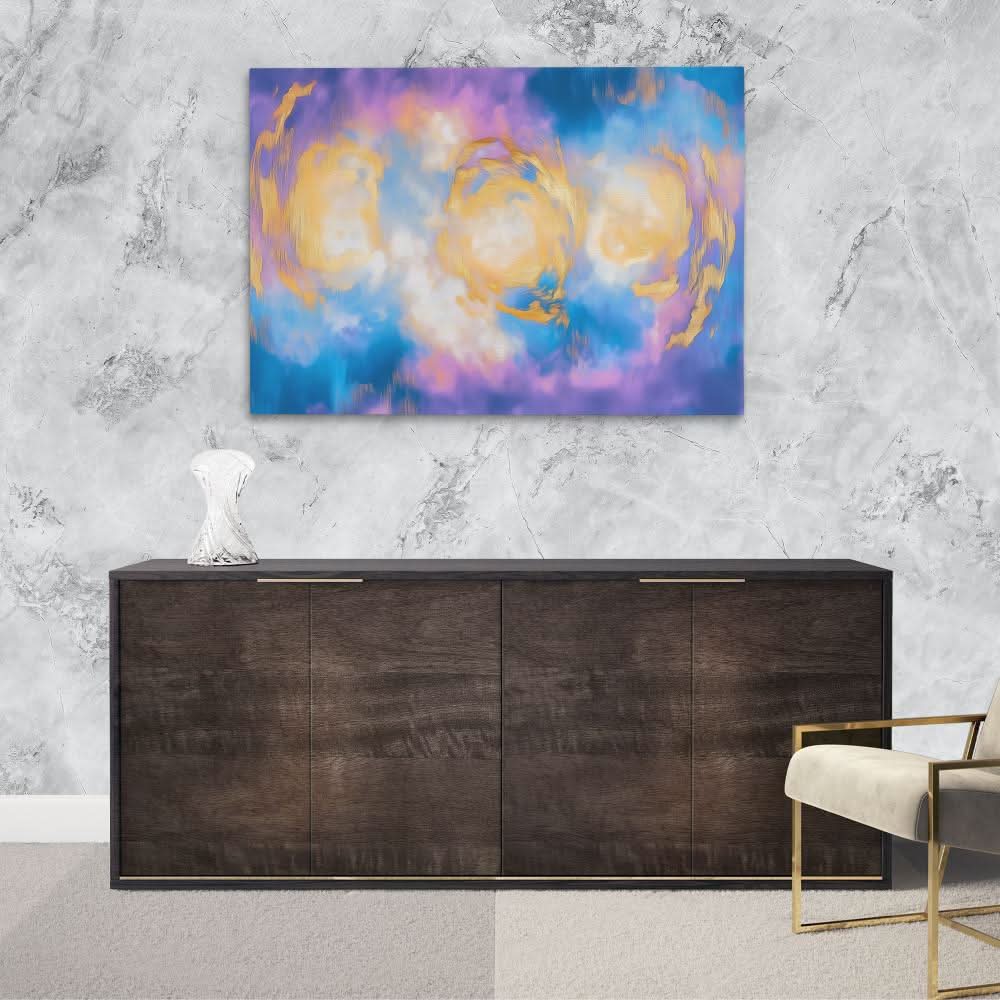Angelic Sky Lights - Large Abstract Canvas Print