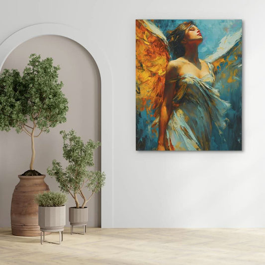 Angel's Beauty - Abstract Wall Art in Black Frame