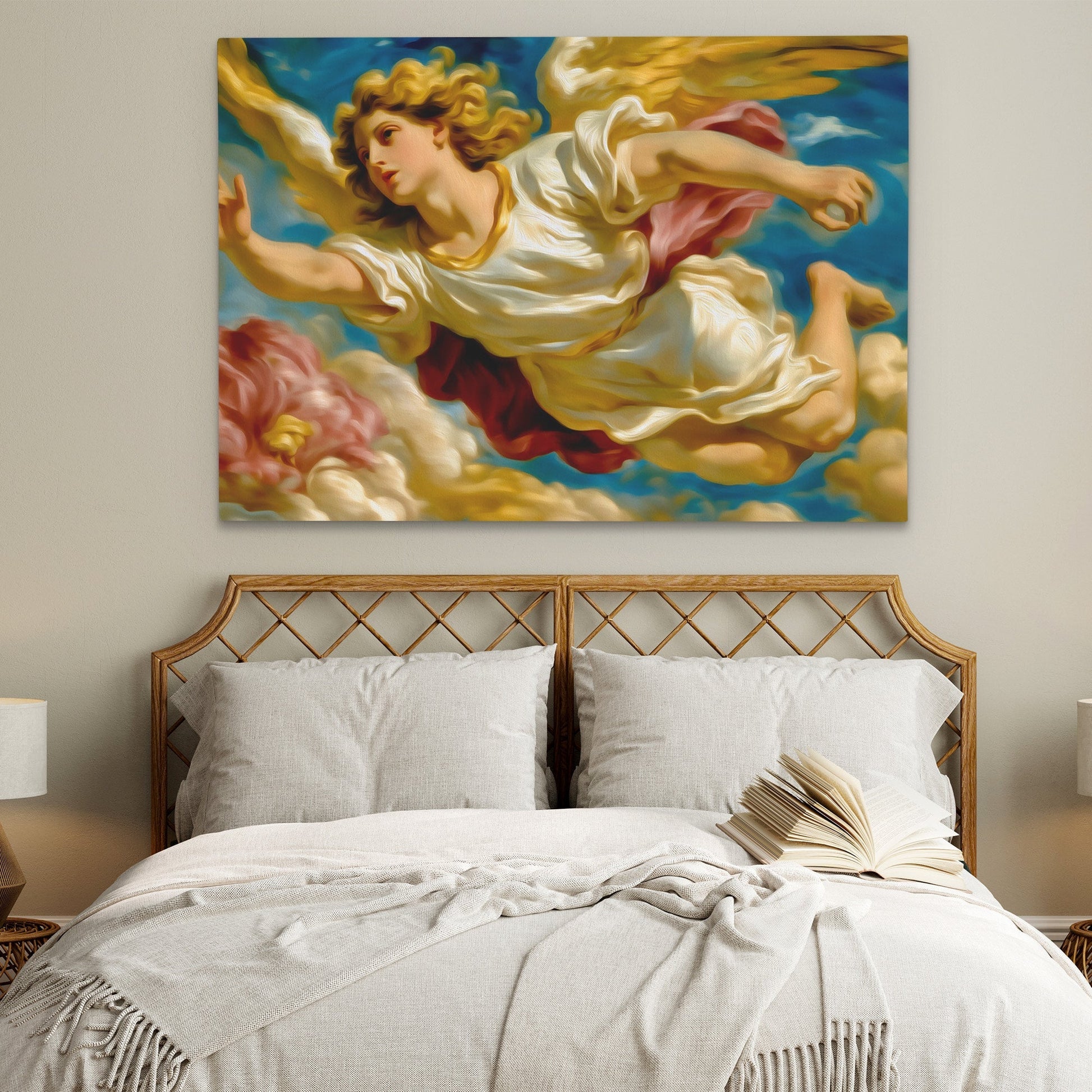 Angel's Golden Ascent - Luxury Wall Art