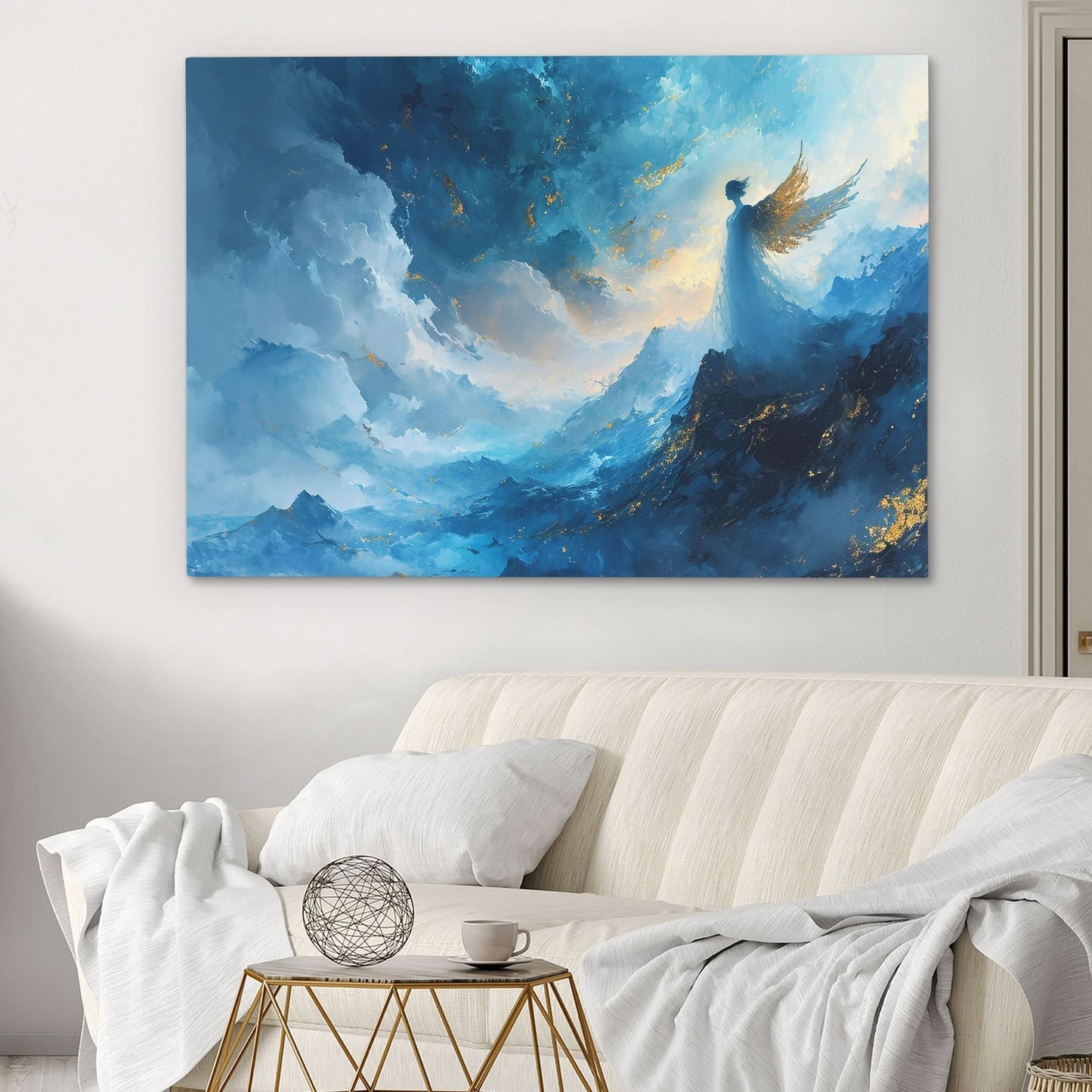Angel's Rest - Blue Blue And White Canvas Print