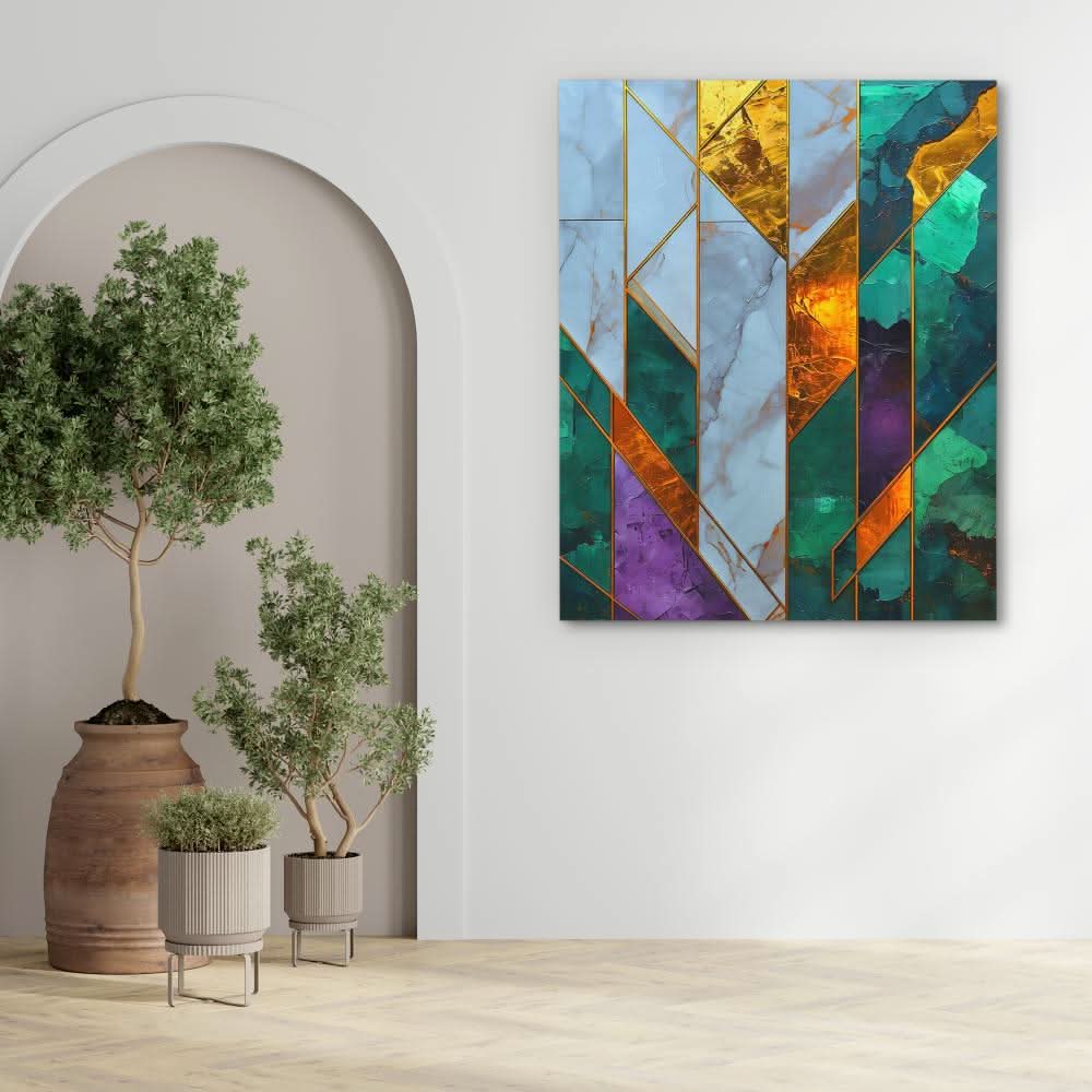 Angular Ascent - Jade Art for Bathroom