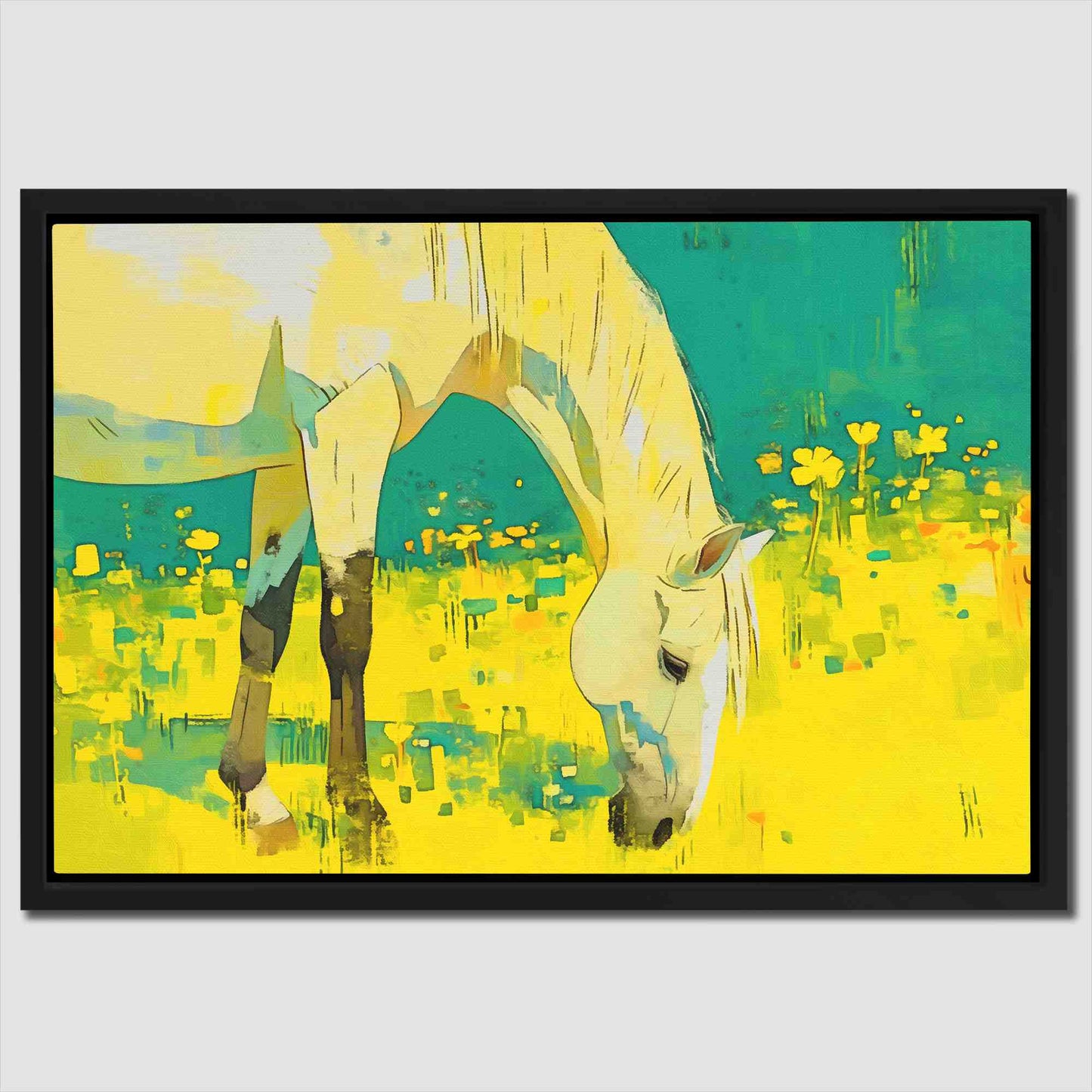 Anime Horse - Teal Anime Canvas Print