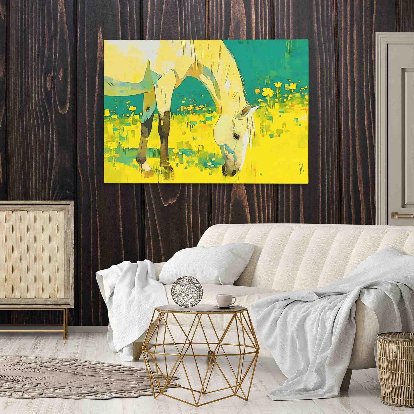 Anime Horse - Anime Wall Art in Black Frame