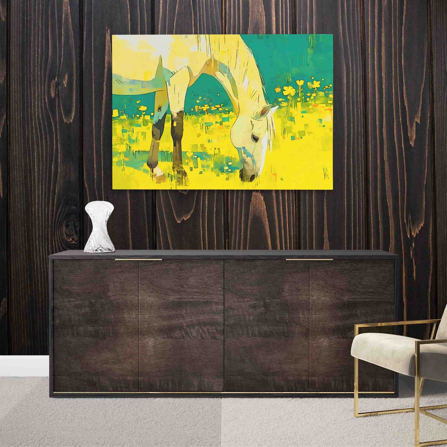 Anime Horse - Large Retro Canvas Print