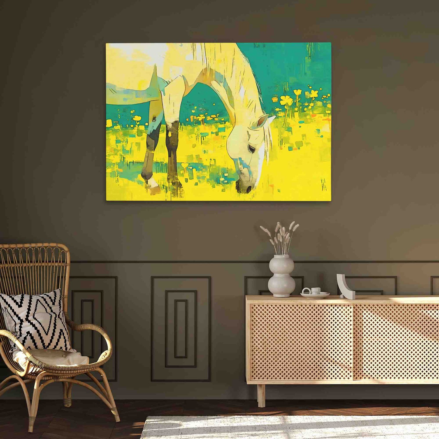 Anime Horse - Teal Wall Art