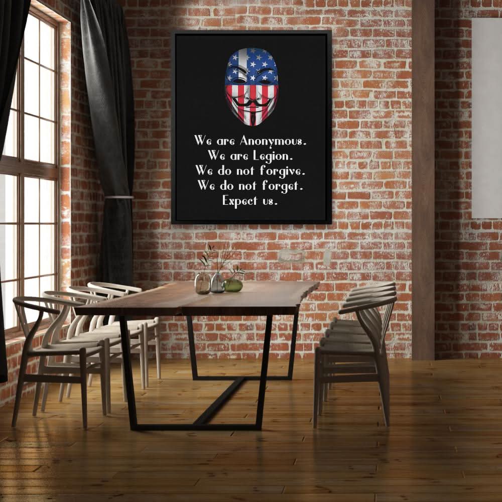 Anonymous Message - Pop Art Black Canvas Wall Art