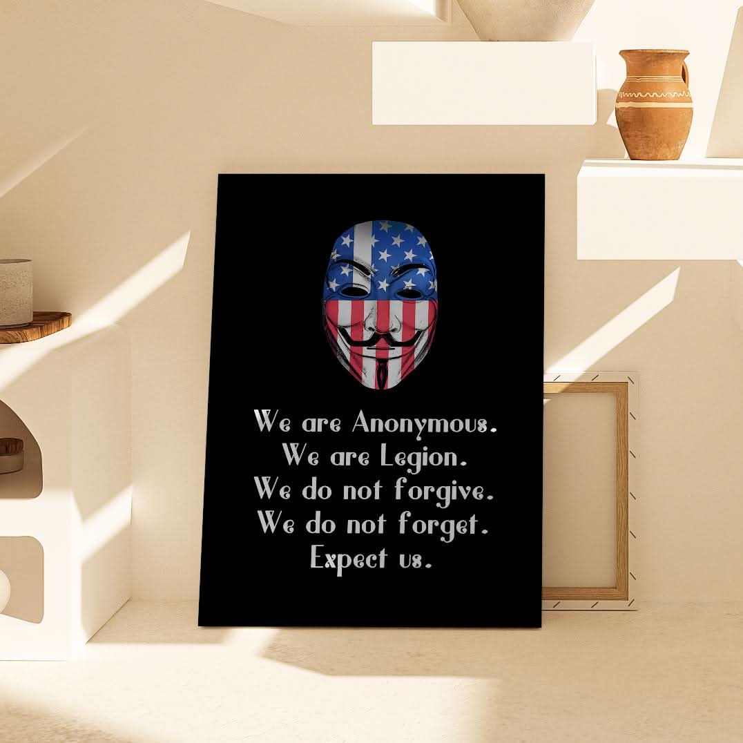 Anonymous Message - Black Animals Canvas Print