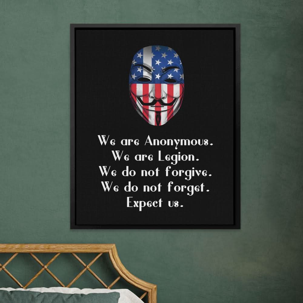 Anonymous Message - Pop Art Wall Art in Black Frame