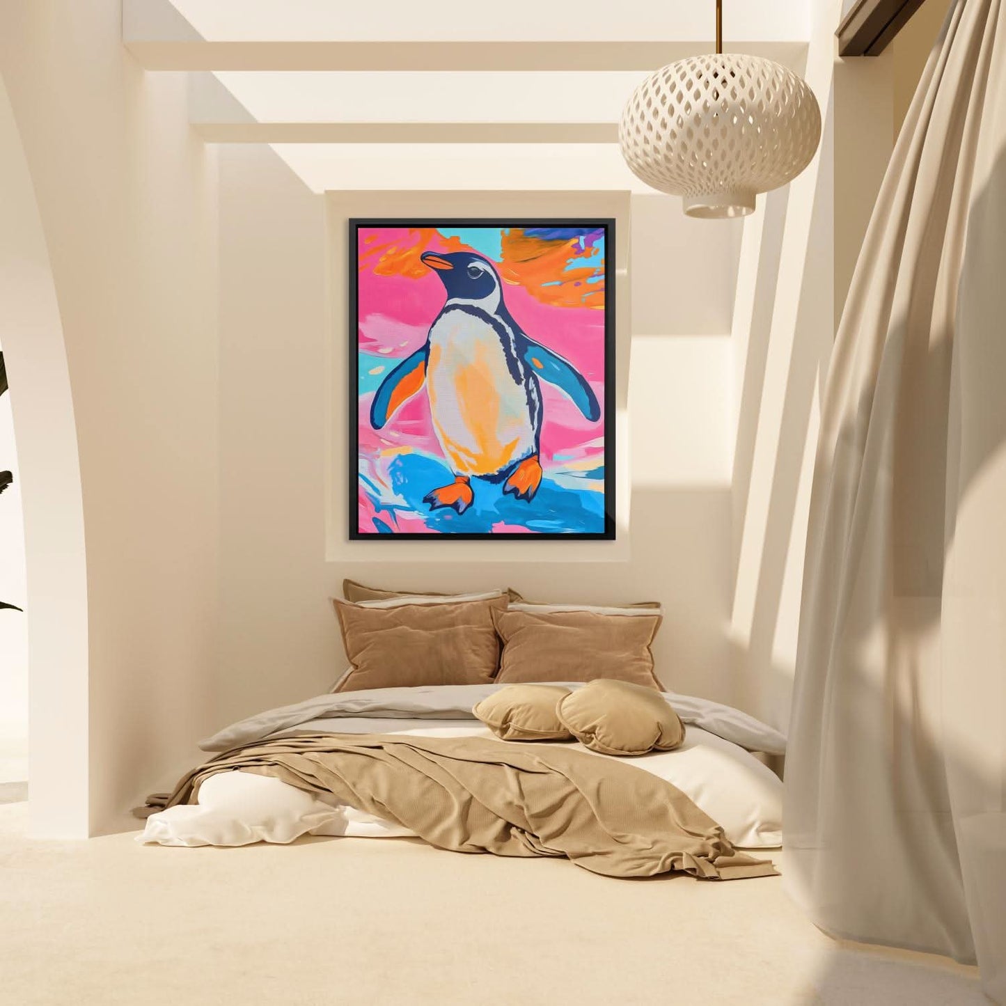 Antarctic Color Pop - Abstract Wall Art in Black Frame