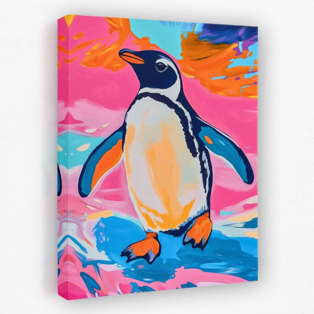 Antarctic Color Pop - Animals Canvas Wall Art