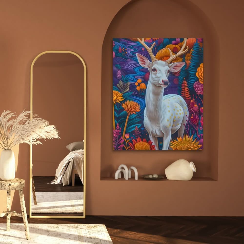Antler Arch - Fantasy Wall Art in Black Frame