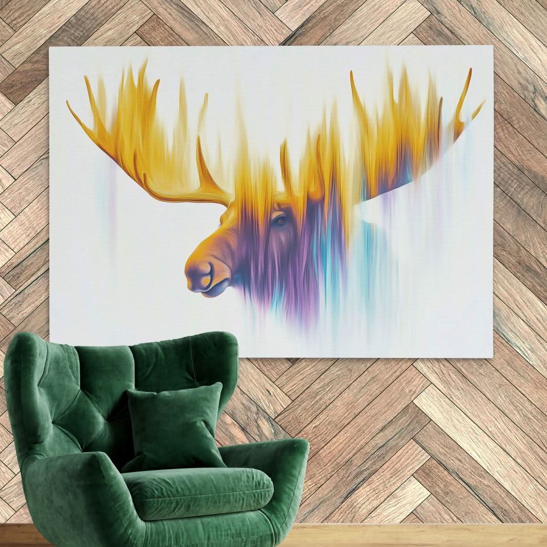 Antlers of the Aurora - Large Abstract Canvas Print