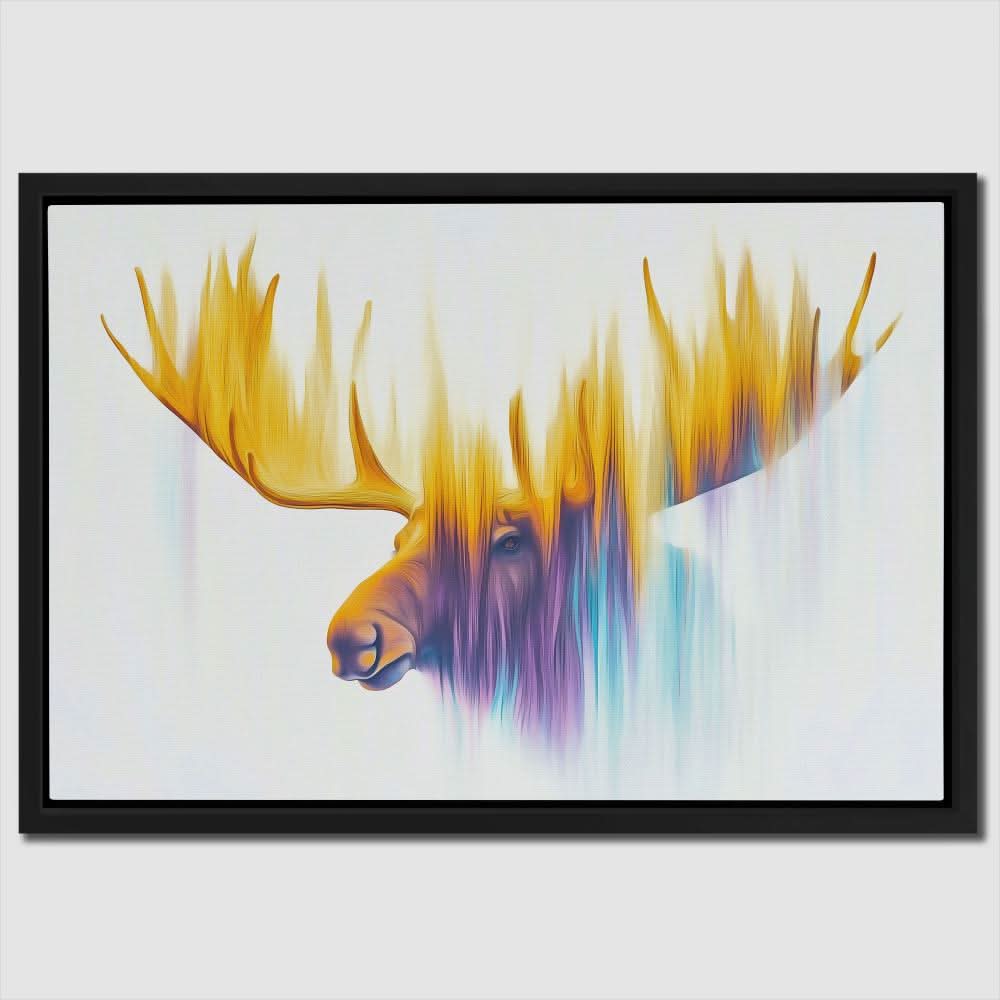 Antlers of the Aurora - Cabin Wall Art in Black Frame