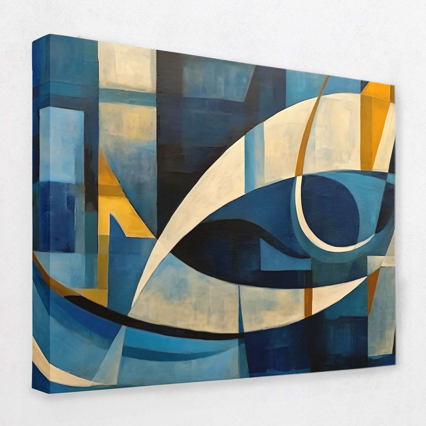 Aqua Dreamscape - Navy Blue Canvas Wall Art